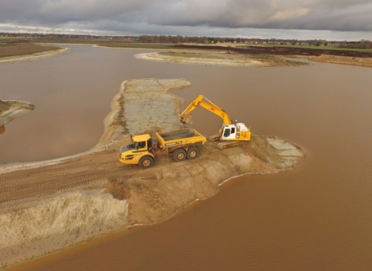 Ontgraven zand uit buffer